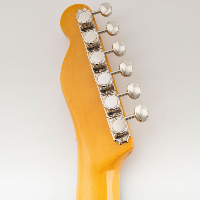 Musiclily Ultra R18T 6-in-line 18:1 Ratio Semi Closed Vintage Hybrid Style Staggered Locking Machine Heads Tuners with Vintage Oval Button for Fender Squier Strat Tele Style Electric Guitar, Nickel