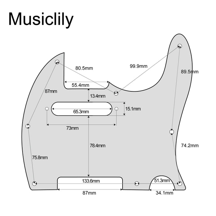 Musiclily Pro 8-Hole Guitar Pickguard for New Version Tagima TW-55 Tele Style Electric Guitar