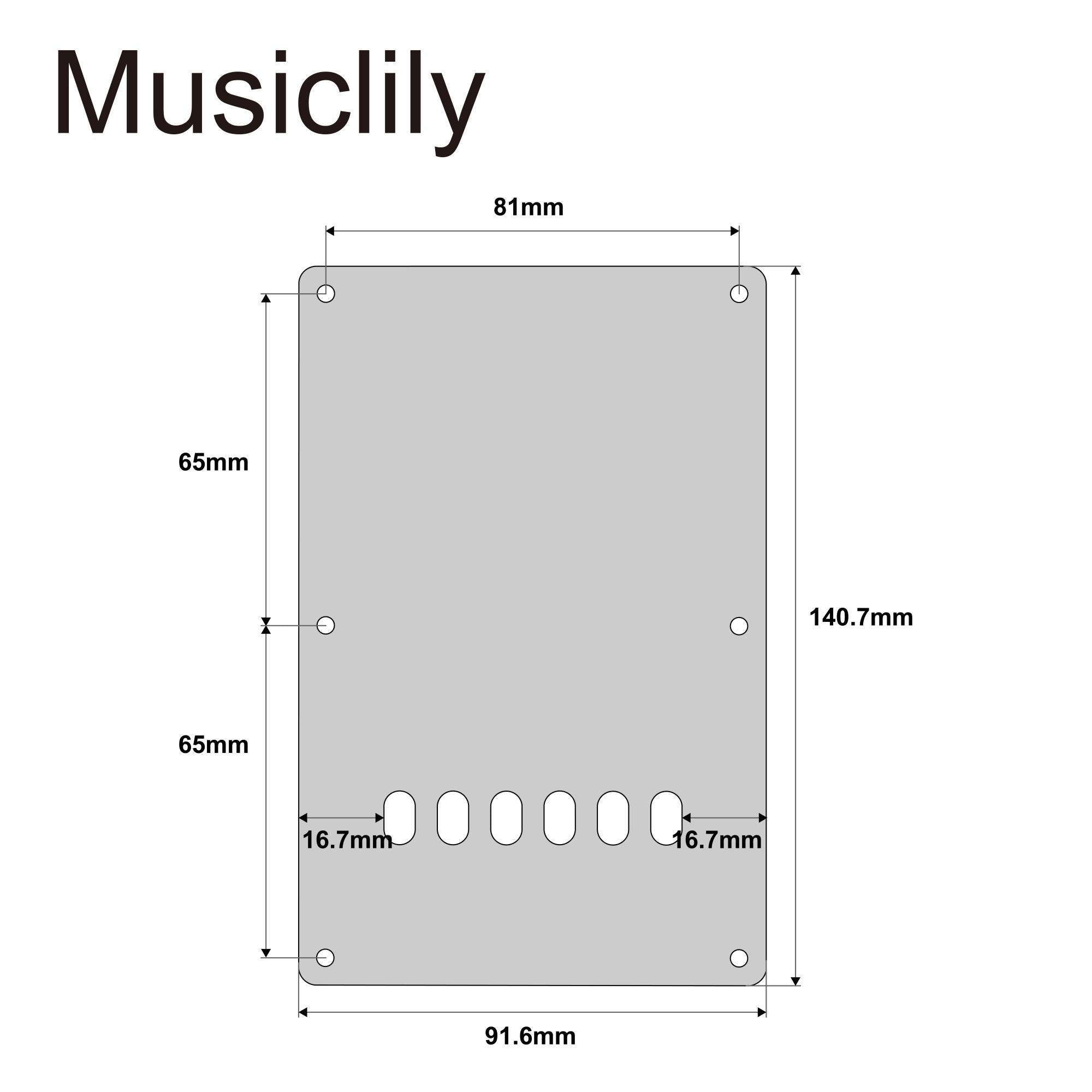 Musiclily Pro 6-Hole ST Guitar Backplate for Tagima TG-530 Strat Style SSS 10-Hole Pickguard Electric Guitar