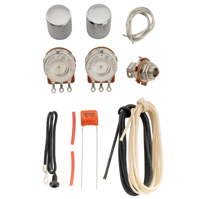 Musiclily Pro Electric Bass DIY Wiring Kit Upgrade for Import Style Precision Bass with 1A1B Pots