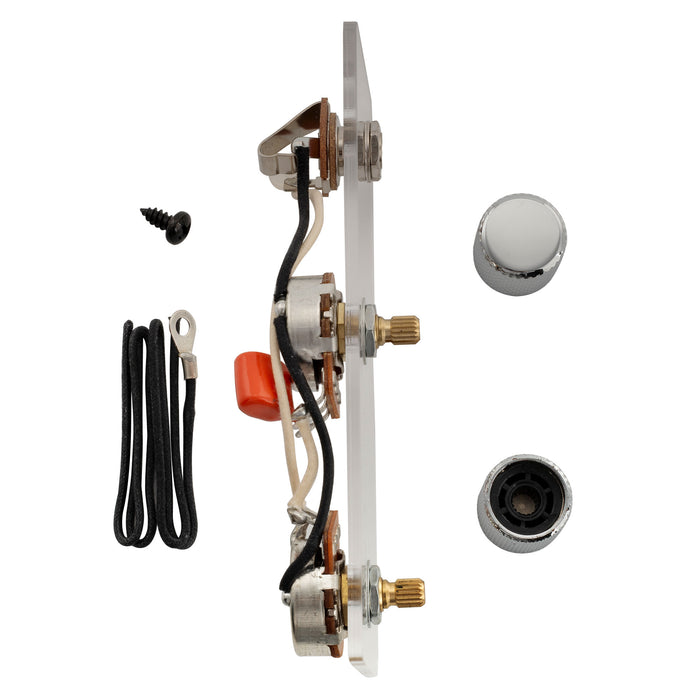 Musiclily Pro Electric Bass Pre-wired Wiring Harness Upgrade for Import Style Precision Bass with 1A1B Pots