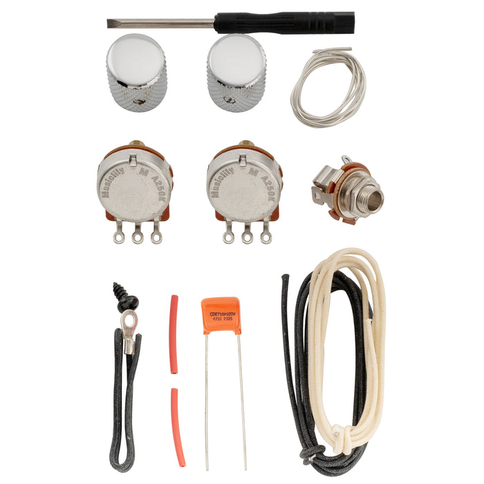 Kit de Fiação DIY para Contrabaixo Elétrico Pro Musiclily Upgrade para Precision Bass Estilo Americano com Potenciômetros 2A