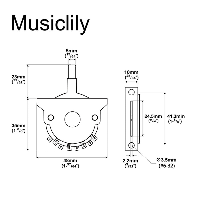 Musiclily Pro 5-Way Pickup Selector Blade Switch Lever Switch for Strat Style Electric Guitar