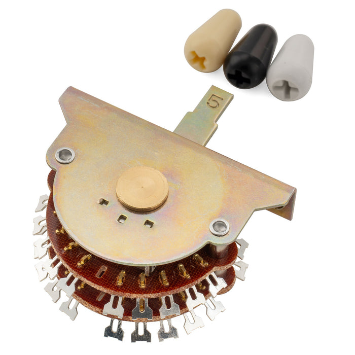 Musiclily Pro Super 4-Pole 5-Way Pickup Selector Blade Switch Lever Switch for Strat Tele Style Electric Guitar