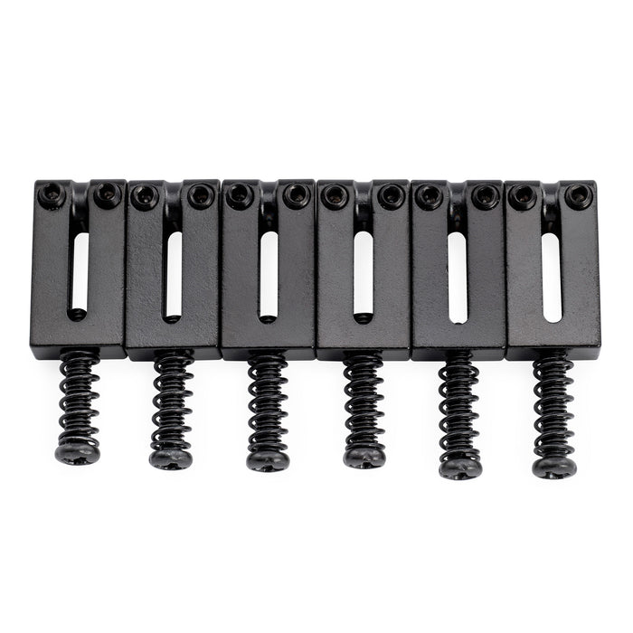 Musiclily Ultra 10.5mm Modern Style Stainless Steel Rectangular Saddles for Fender Strat Tele Style Electric Guitar, Set of 6