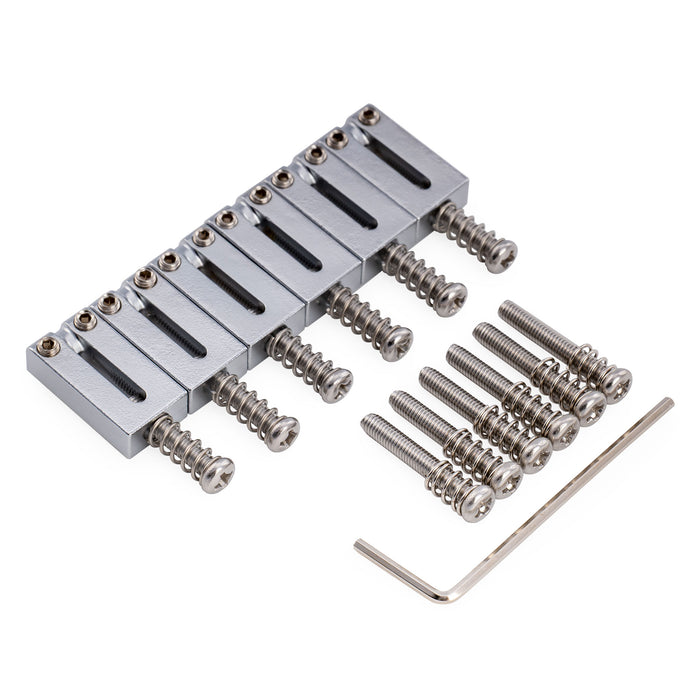 Musiclily Ultra 10.5mm Modern Style Stainless Steel Rectangular Saddles for Fender Strat Tele Style Electric Guitar, Set of 6