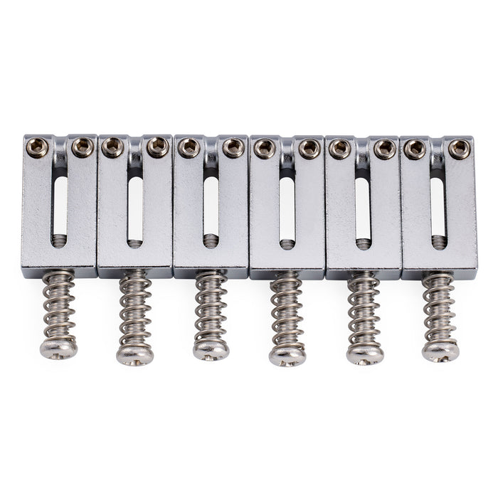 Musiclily Ultra 10.5mm Modern Style Stainless Steel Rectangular Saddles for Fender Strat Tele Style Electric Guitar, Set of 6