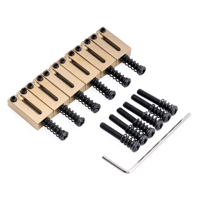 Musiclily Ultra 10.5mm Modern Style Stainless Steel Rectangular Saddles for Fender Strat Tele Style Electric Guitar, Set of 6
