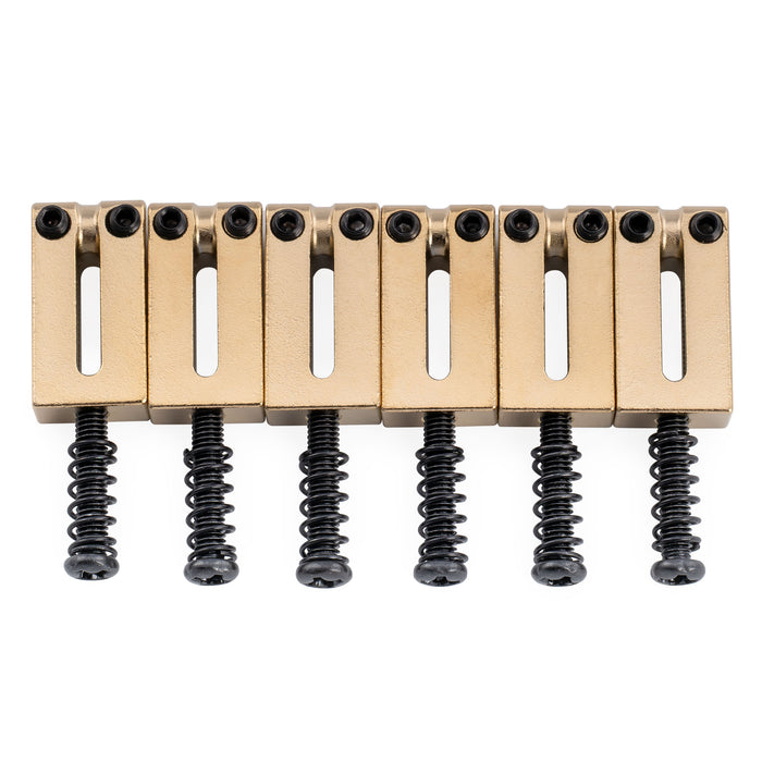 Musiclily Ultra 10.5mm Modern Style Stainless Steel Rectangular Saddles for Fender Strat Tele Style Electric Guitar, Set of 6