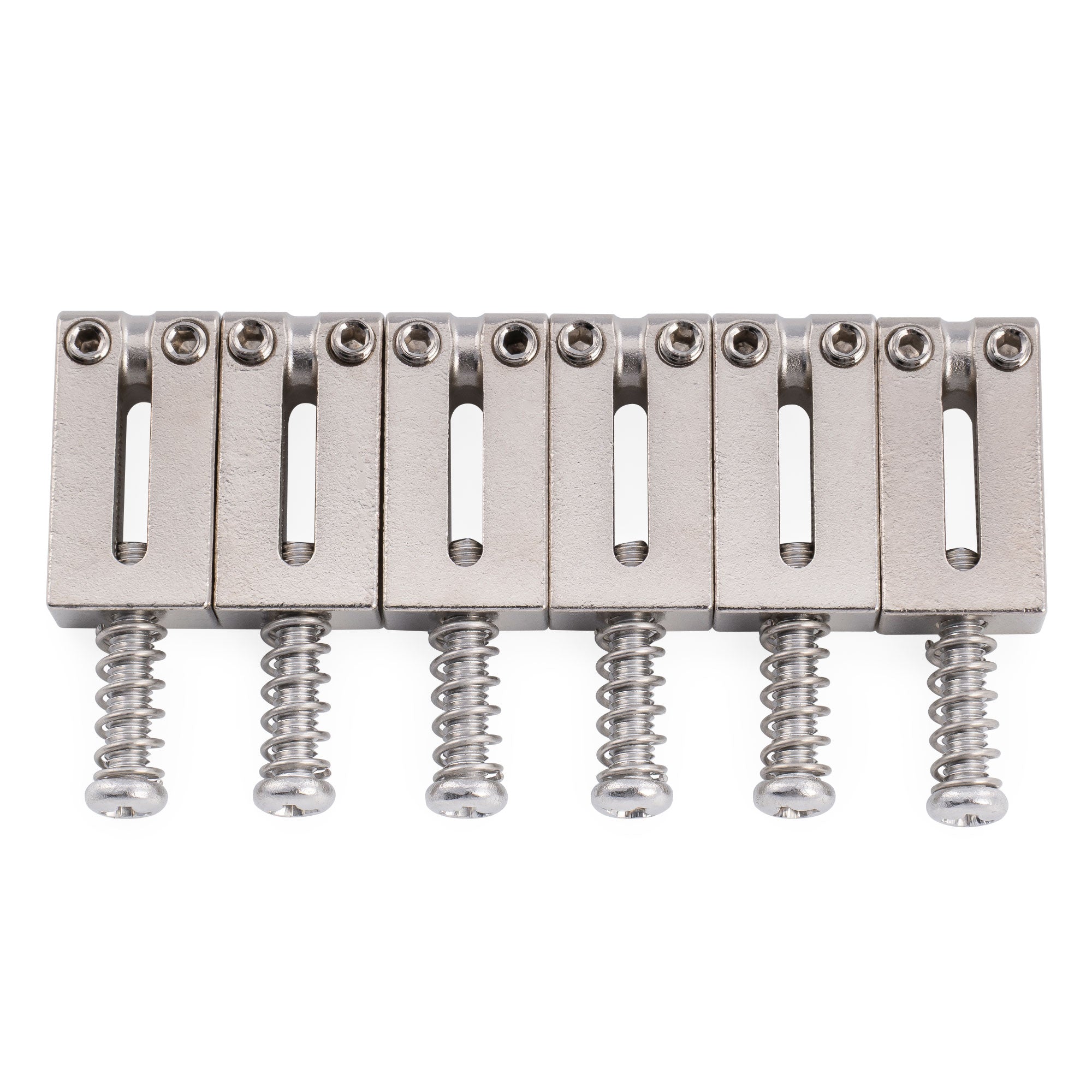 Musiclily Ultra Selletas rectangulares de acero inoxidable de 10,5 mm estilo moderno para guitarra eléctrica estilo Fender Strat Tele, juego de 6
