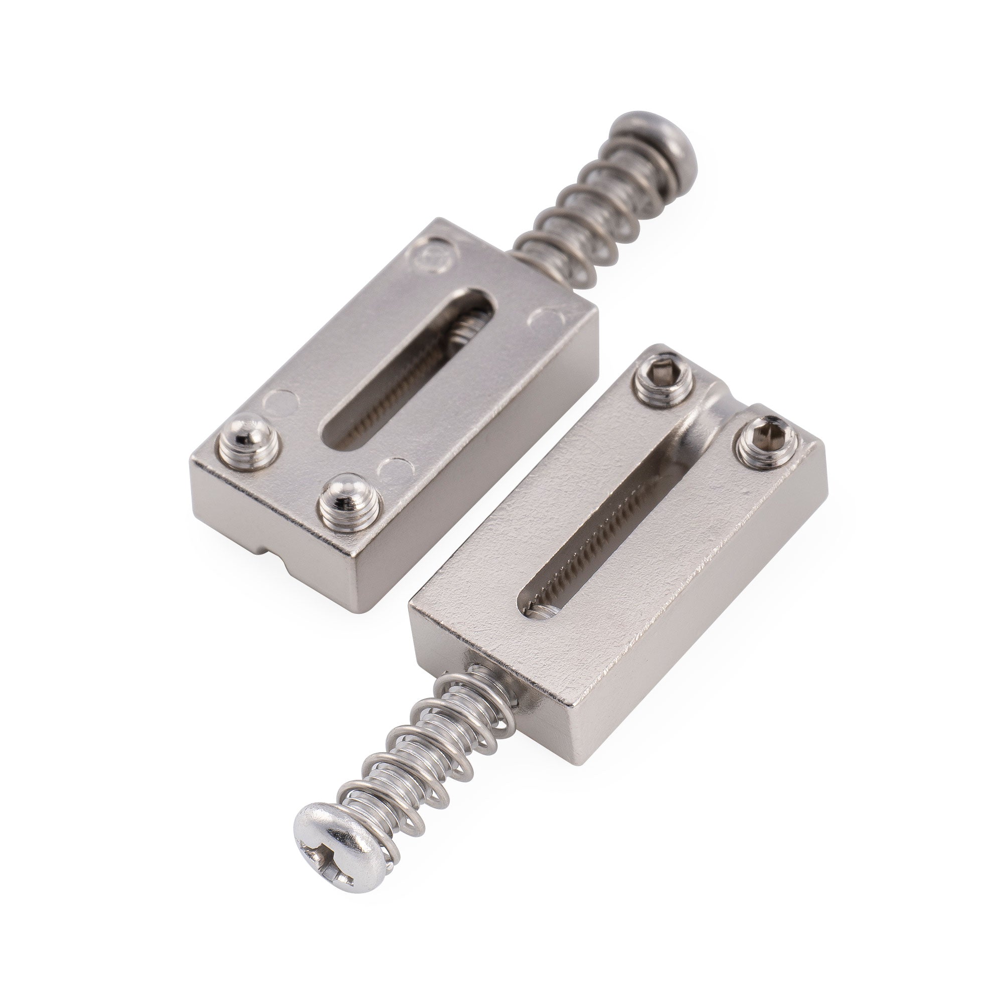 Musiclily Ultra Selletas rectangulares de acero inoxidable de 10,5 mm estilo moderno para guitarra eléctrica estilo Fender Strat Tele, juego de 6
