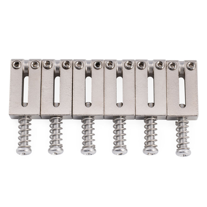 Musiclily Ultra 10.5mm Modern Style Stainless Steel Rectangular Saddles for Fender Strat Tele Style Electric Guitar, Set of 6