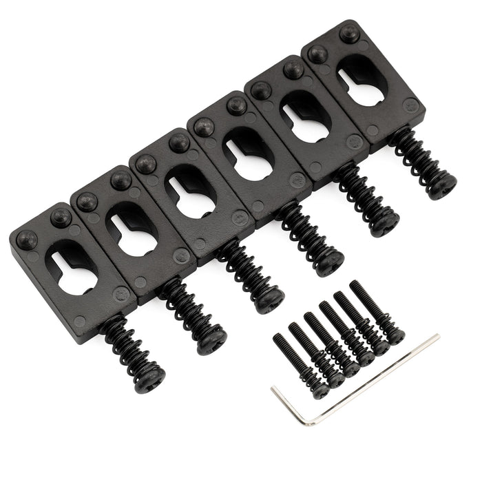 Musiclily Ultra 10.5mm Full Solid Stainless Steel Tremolo Bridge Saddles for Strat Style Electric Guitar, Set of 6