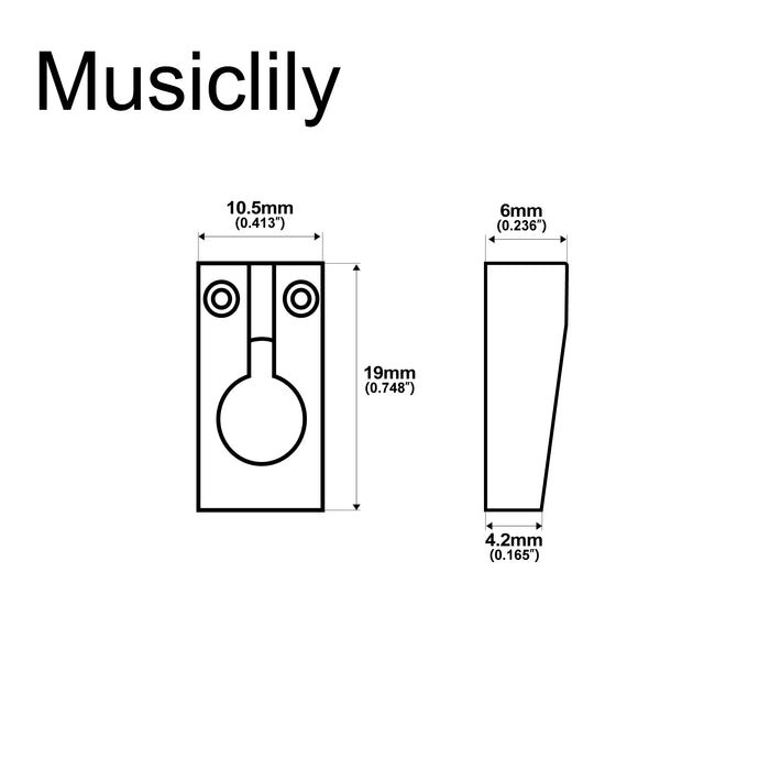 Musiclily Ultra 10.5mm Full Solid Stainless Steel Tremolo Bridge Saddles for Strat Style Electric Guitar, Set of 6