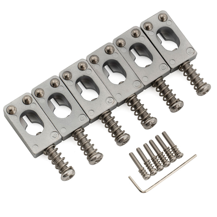 Musiclily Ultra 10.5mm Full Solid Stainless Steel Tremolo Bridge Saddles for Strat Style Electric Guitar, Set of 6