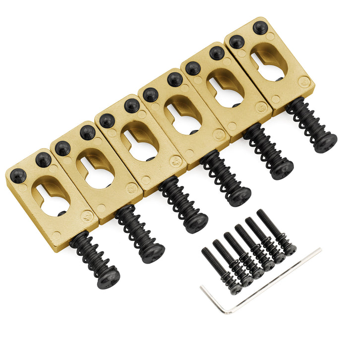 Musiclily Ultra 10.5mm Full Solid Stainless Steel Tremolo Bridge Saddles for Strat Style Electric Guitar, Set of 6