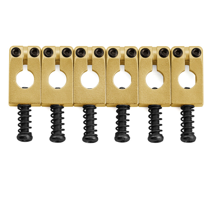 Musiclily Ultra 10.5mm Full Solid Stainless Steel Tremolo Bridge Saddles for Strat Style Electric Guitar, Set of 6