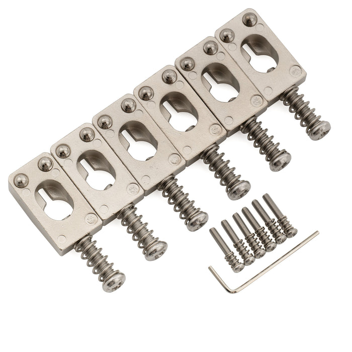 Musiclily Ultra 10.5mm Full Solid Stainless Steel Tremolo Bridge Saddles for Strat Style Electric Guitar, Set of 6