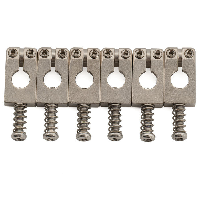Musiclily Ultra 10.5mm Full Solid Stainless Steel Tremolo Bridge Saddles for Strat Style Electric Guitar, Set of 6