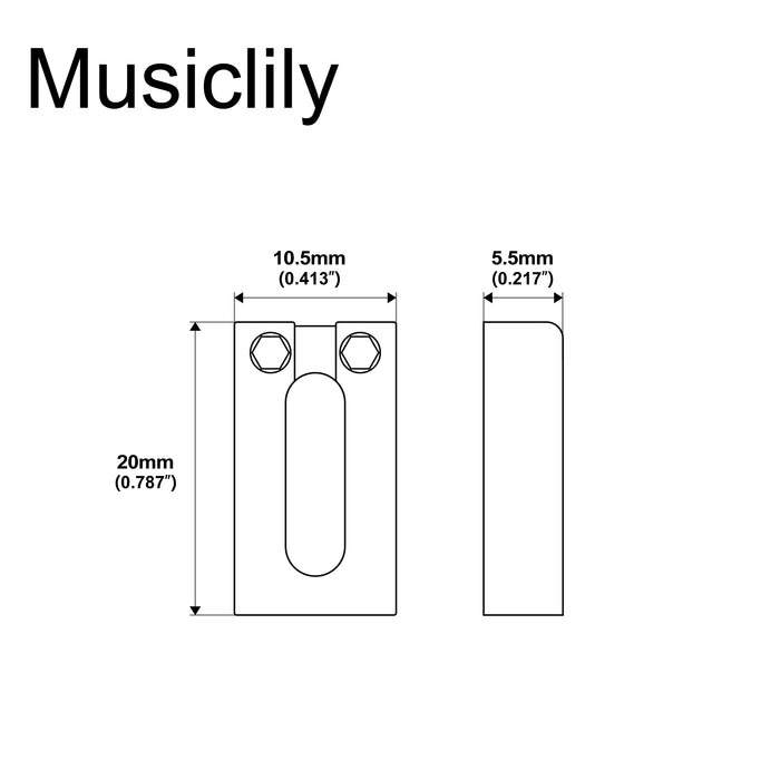 Musiclily Ultra 10.5mm Modern Style Stainless Steel Offset Saddles for Fender American Standard Ultra Strat Tele Style Electric Guitar, Set of 6