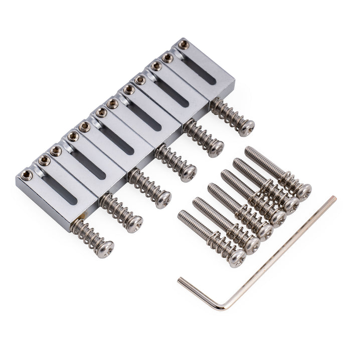 Musiclily Ultra 10.5mm Modern Style Stainless Steel Offset Saddles for Fender American Standard Ultra Strat Tele Style Electric Guitar, Set of 6