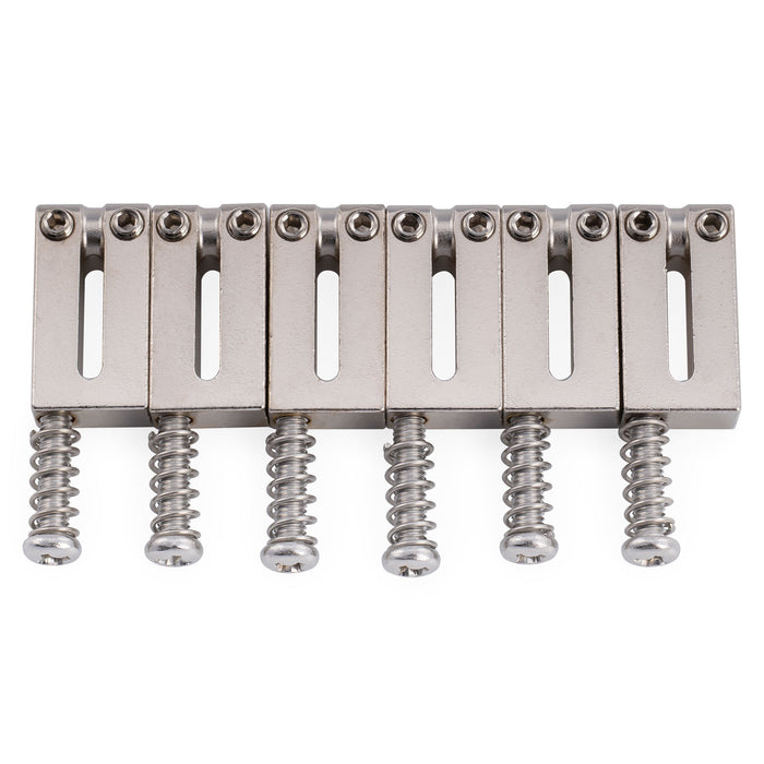 Musiclily Ultra 10.5mm Modern Style Stainless Steel Offset Saddles for Fender American Standard Ultra Strat Tele Style Electric Guitar, Set of 6