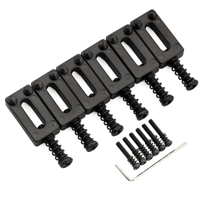 Musiclily Ultra 10.5mm Full Solid Stainless Steel Modern Rectangular Bridge Saddles for Strat Tele Style Electric Guitar, Set of 6