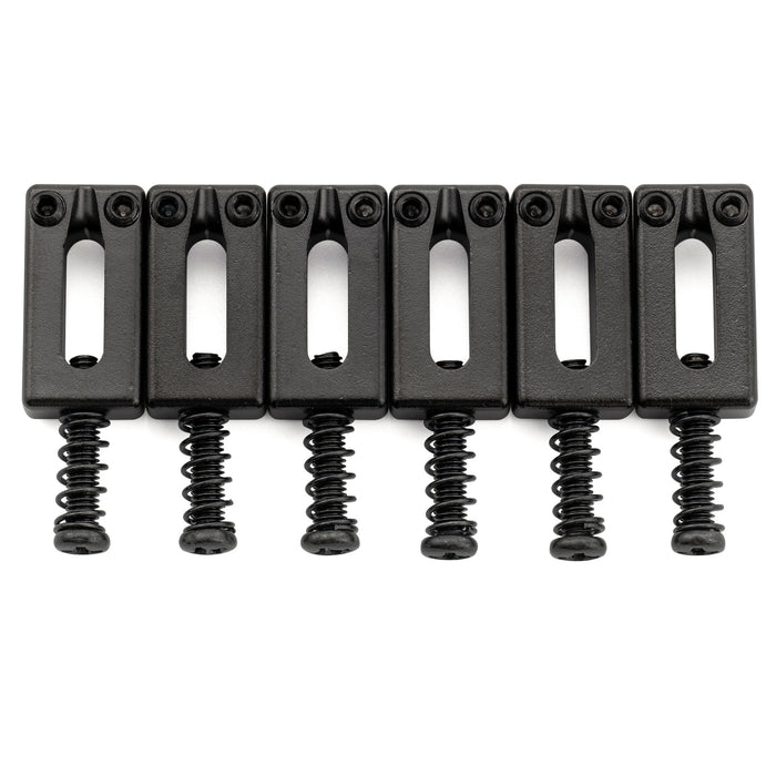 Musiclily Ultra 10.5mm Full Solid Stainless Steel Modern Rectangular Bridge Saddles for Strat Tele Style Electric Guitar, Set of 6