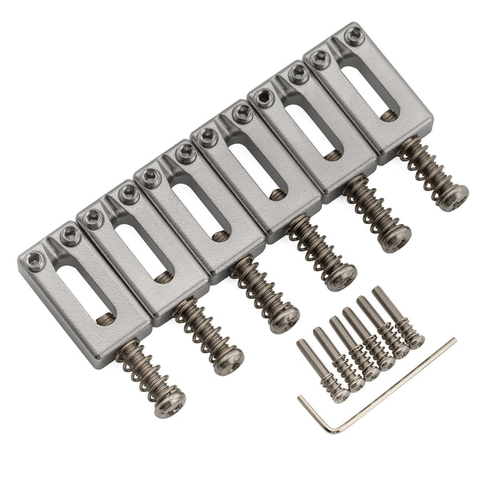 Musiclily Ultra 10.5mm Full Solid Stainless Steel Modern Rectangular Bridge Saddles for Strat Tele Style Electric Guitar, Set of 6