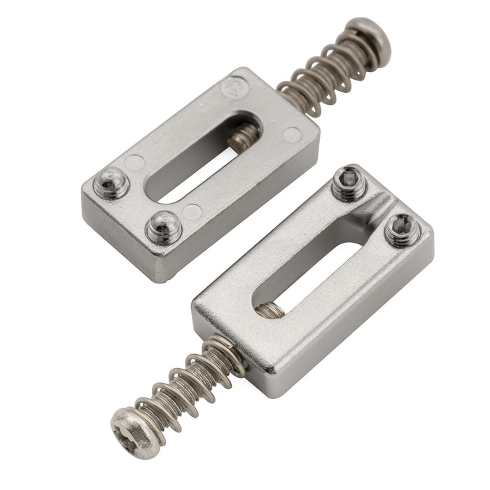 Musiclily Ultra 10.5mm Full Solid Stainless Steel Modern Rectangular Bridge Saddles for Strat Tele Style Electric Guitar, Set of 6