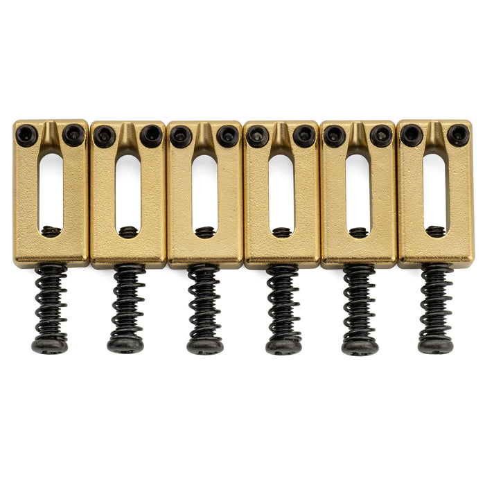 Musiclily Ultra 10.5mm Full Solid Stainless Steel Modern Rectangular Bridge Saddles for Strat Tele Style Electric Guitar, Set of 6