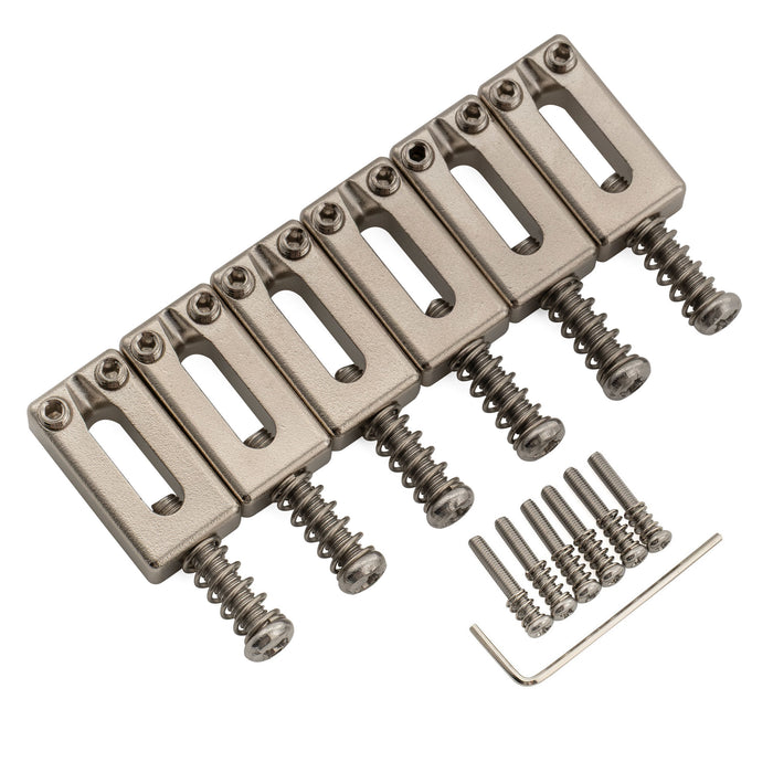 Musiclily Ultra 10.5mm Full Solid Stainless Steel Modern Rectangular Bridge Saddles for Strat Tele Style Electric Guitar, Set of 6