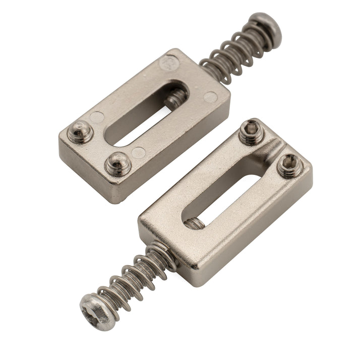 Musiclily Ultra 10.5mm Full Solid Stainless Steel Modern Rectangular Bridge Saddles for Strat Tele Style Electric Guitar, Set of 6