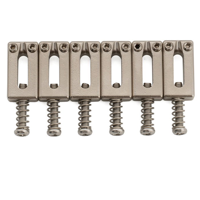 Musiclily Ultra 10.5mm Full Solid Stainless Steel Modern Rectangular Bridge Saddles for Strat Tele Style Electric Guitar, Set of 6