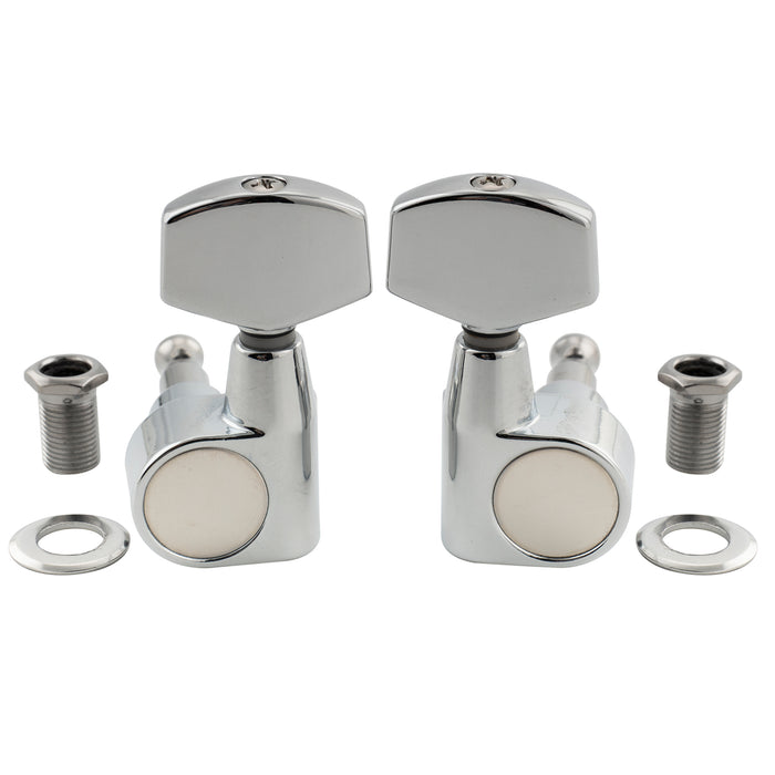 Musiclily Pro R18T-15 3R3L 18:1 Ratio 1-Pin Full Sealed Machine Heads Tuners Tuning Pegs Keys with Big Hex Button for Taylor Style Acoustic Guitar