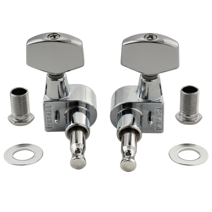 Musiclily Pro R18T-15 3R3L 18:1 Ratio 1-Pin Full Sealed Machine Heads Tuners Tuning Pegs Keys with Big Hex Button for Taylor Style Acoustic Guitar