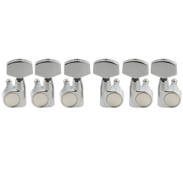 Musiclily Pro R18T-15 3R3L 18:1 Ratio 1-Pin Full Sealed Machine Heads Tuners Tuning Pegs Keys with Big Hex Button for Taylor Style Acoustic Guitar