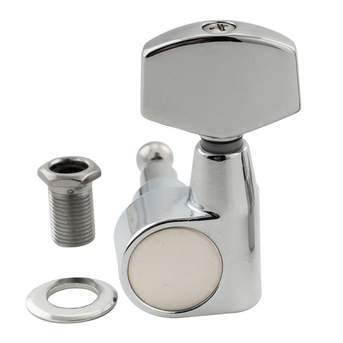 Musiclily Pro R18T-15 Single 18:1 Ratio 1-Pin Full Sealed Machine Head Treble Side Tuner Tuning Peg Key with Big Hex Button for Taylor Style Acoustic Guitar