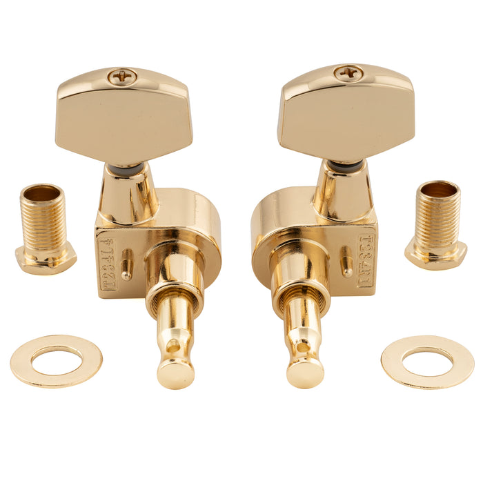 Musiclily Pro R18T-15 3R3L 18:1 Ratio 1-Pin Full Sealed Machine Heads Tuners Tuning Pegs Keys with Big Hex Button for Taylor Style Acoustic Guitar