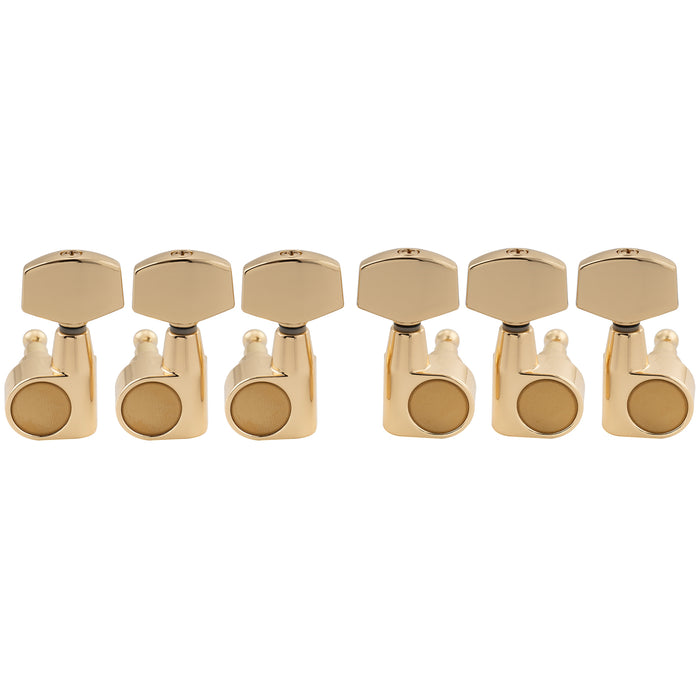 Musiclily Pro R18T-15 3R3L 18:1 Ratio 1-Pin Full Sealed Machine Heads Tuners Tuning Pegs Keys with Big Hex Button for Taylor Style Acoustic Guitar