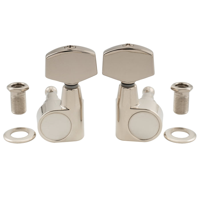 Musiclily Pro R18T-15 3R3L 18:1 Ratio 1-Pin Full Sealed Machine Heads Tuners Tuning Pegs Keys with Big Hex Button for Taylor Style Acoustic Guitar