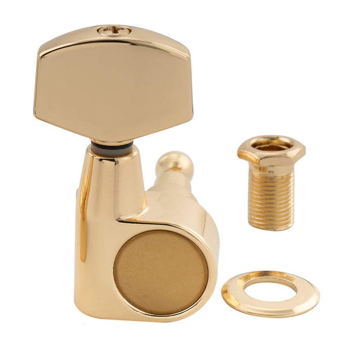 Musiclily Pro R18T-15 Single 18:1 Ratio 1-Pin Full Sealed Machine Head Bass Side Tuner Tuning Peg Key with Big Hex Button for Taylor Style Acoustic Guitar