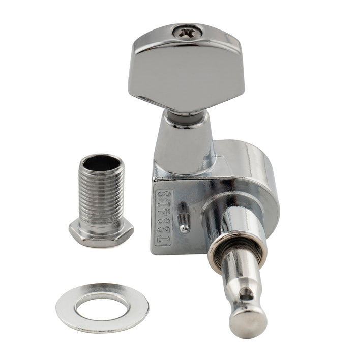 Musiclily Pro R18T-17 Single 18:1 Ratio 1-Pin Full Sealed Machine Head Treble Side Tuner Tuning Peg Key with Hex Button for Squier Strat Tele Style Electric Guitar