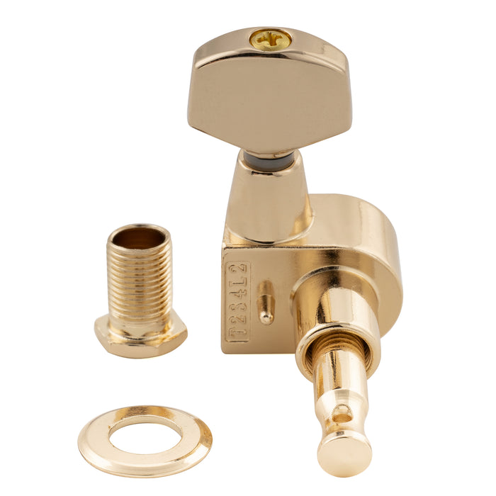Musiclily Pro R18T-17 Single 18:1 Ratio 1-Pin Full Sealed Machine Head Treble Side Tuner Tuning Peg Key with Hex Button for Squier Strat Tele Style Electric Guitar