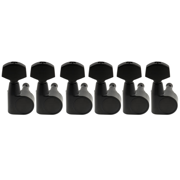 Musiclily Pro R18T-18 6-in-line 18:1 Ratio 1-Pin Full Sealed Machine Heads Tuners Tuning Pegs Keys with Hex Button for Squier Strat Tele Style Electric Guitar