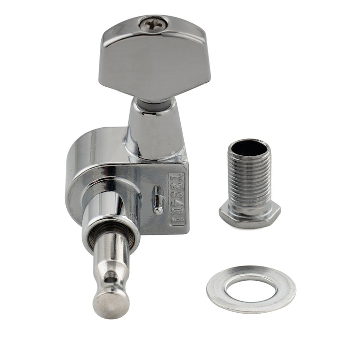 Musiclily Pro R18T-18 6-in-line 18:1 Ratio 1-Pin Full Sealed Machine Heads Tuners Tuning Pegs Keys with Hex Button for Squier Strat Tele Style Electric Guitar
