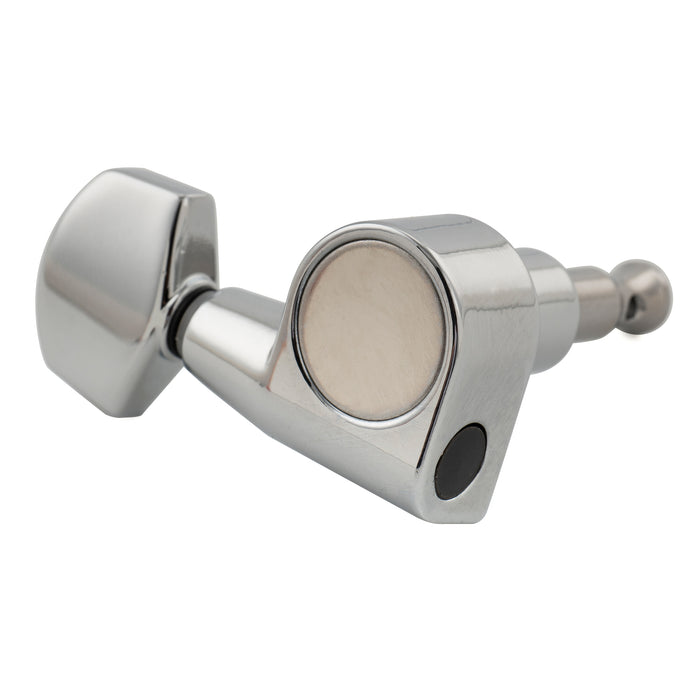 Musiclily Pro R18T-18 6-in-line 18:1 Ratio 1-Pin Full Sealed Machine Heads Tuners Tuning Pegs Keys with Hex Button for Squier Strat Tele Style Electric Guitar
