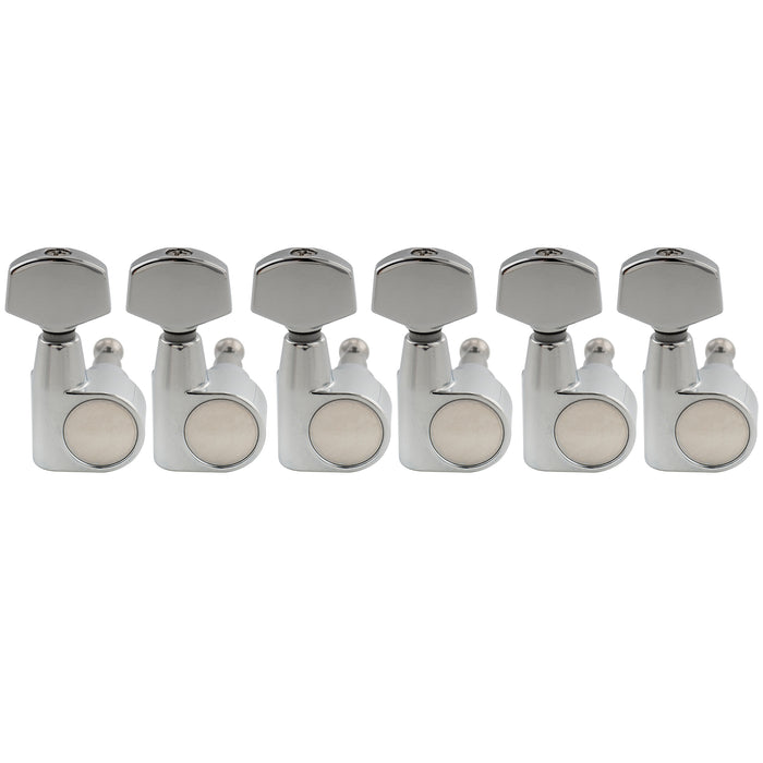 Musiclily Pro R18T-18 6-in-line 18:1 Ratio 1-Pin Full Sealed Machine Heads Tuners Tuning Pegs Keys with Hex Button for Squier Strat Tele Style Electric Guitar