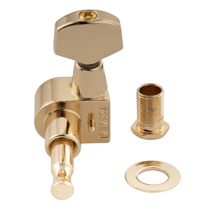 Musiclily Pro R18T-18 6-in-line 18:1 Ratio 1-Pin Full Sealed Machine Heads Tuners Tuning Pegs Keys with Hex Button for Squier Strat Tele Style Electric Guitar