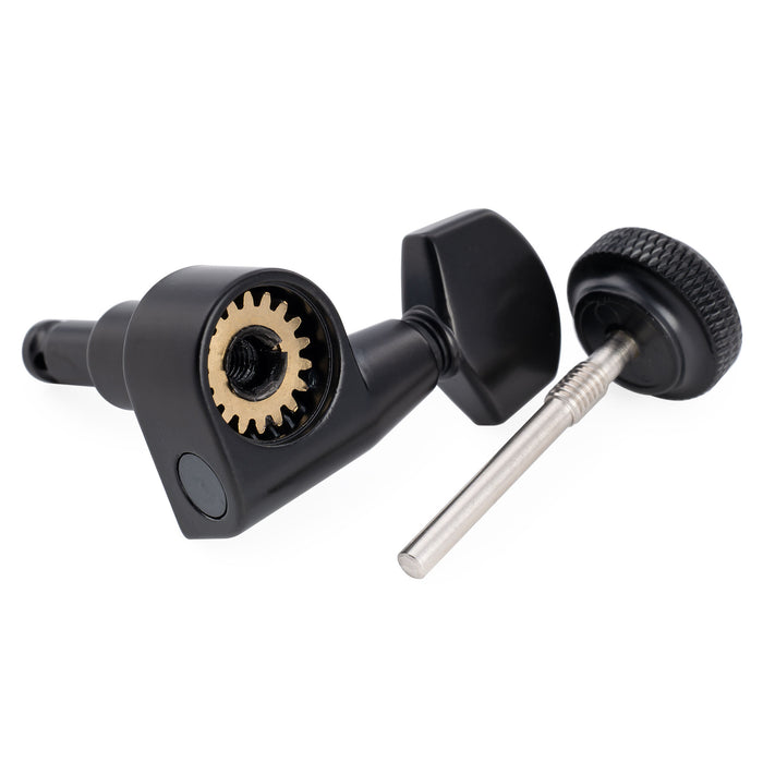 Musiclily Pro R18T-19 für Linkshänder 6-in-line 18:1 Locking-Gitarrenmechaniken Stimmwirbel mit Sechskant-Knopf für E-Gitarre im Squier Strat/Tele-Stil